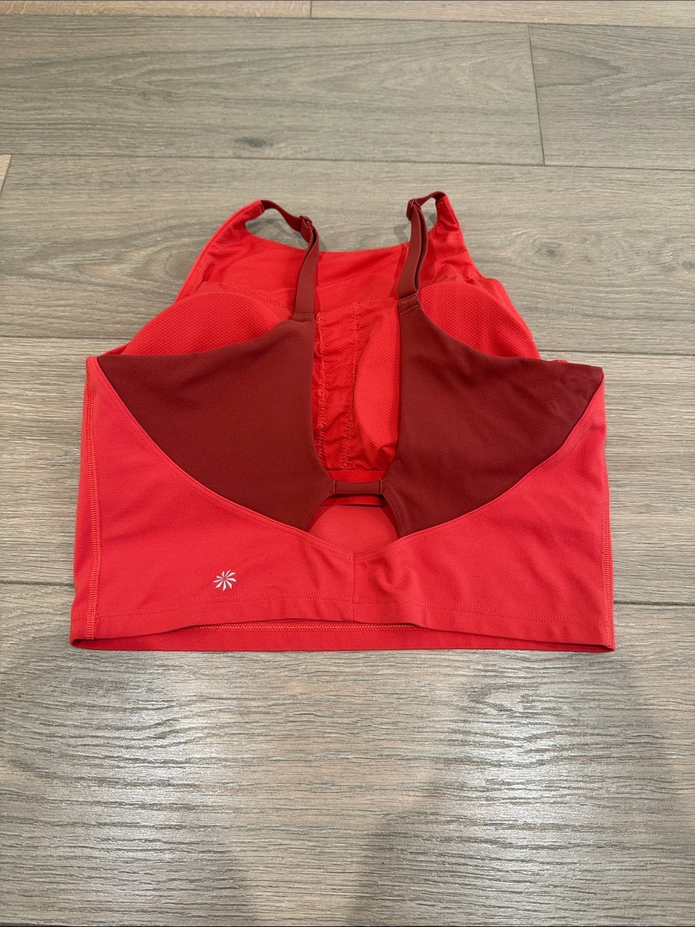 ATHLETA Lychee Red Intension Crop A-C High Neck Yoga Active Bra Top Size Medium - Picture 3 of 6